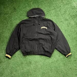 Vintage 90s Grambling State University Jacket Black Hooded NCAA Zip Up Large